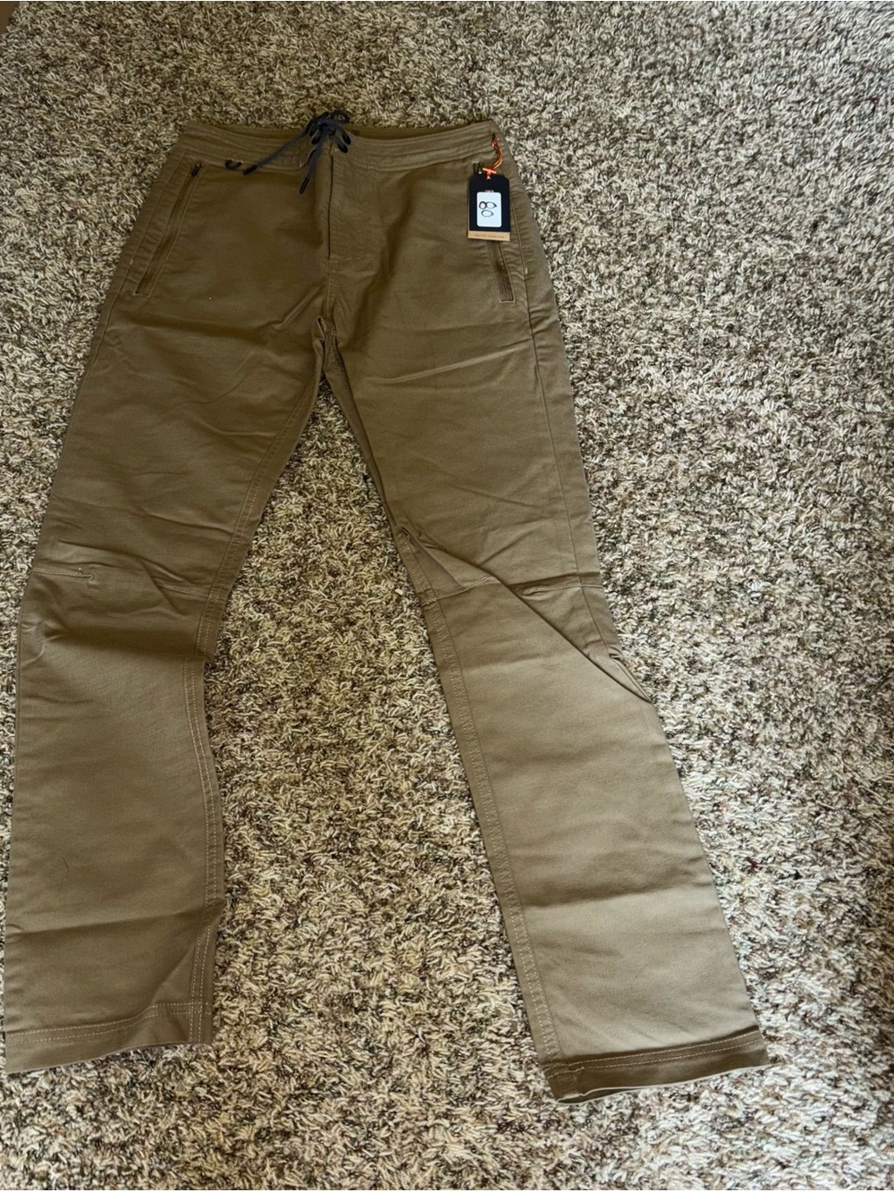 Roark Pants Mens 28 Brown Layover 2.0 Stretch Travel Drawstring Zipper Pockets